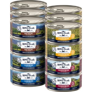 ZIWI Peak Variety Pack Beef, Chicken, Lamb, Venison Pate Wet Cat Food, 3-oz can, case of 24