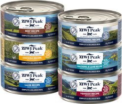 ZIWI Peak Beef, Chicken, Lamb, Mackerel & Lamb, Mackerel, Venison Variety Pack Grain-Free Canned Cat Food, 3-oz can, case of 6