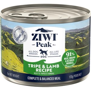 ZIWI Peak Tripe & Lamb Recipe Canned Dog Food, 6-oz can, case of 12