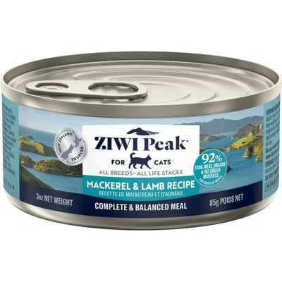 ZIWI ZIWI Peak Mackerel & Lamb Recipe Canned Cat Food, 3-oz, case of 24