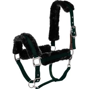 Equinavia Valkyrie Ultra Fleece Breakaway Horse Halter, Deep Green/Black, Horse