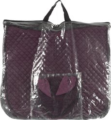 Equinavia Voss Dressage Horse Saddle Pad & Bonnet Set, Plum Wine/Black, Horse slide 2 of 5