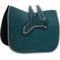 Show in main carousel: Equinavia Voss Dressage Horse Saddle Pad & Bonnet Set, Deep Green/Vanilla Cream, Horse slide 1 of 5
