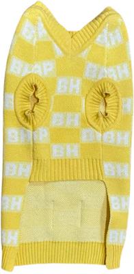 Show full view: Bespoke Paws Checkered Dog Sweater Vest, Yellow, X-Small slide 2 of 6