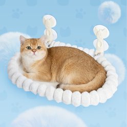 Yafylly Hammock Soft & Comfortable Seat Bed Cat Window Perch with Washable Cover, White, Medium