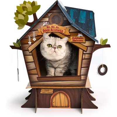 HappyCat HappyCat Tree House Cat House Scratcher Toy