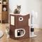 Show in main carousel: Yitahome 2-Tier Indoor 7.68-in Fleece Cat Cube Condo House with Scratch Pad, Cactus Brown slide 1 of 9
