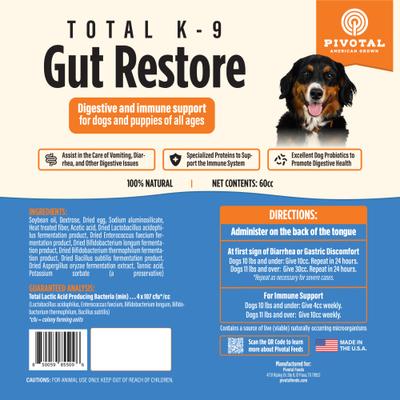 Show full view: Pivotal Total K-9 Gut Restore Digestive Support Puree Dog Food Topper, 60-cc tube slide 6 of 6