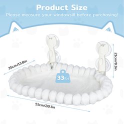 Yafylly Hammock Soft & Comfortable Seat Bed Cat Window Perch with Washable Cover, White, Medium slide 2 of 9