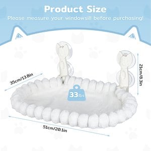 Yafylly Hammock Soft & Comfortable Seat Bed Cat Window Perch with Washable Cover, White, Medium