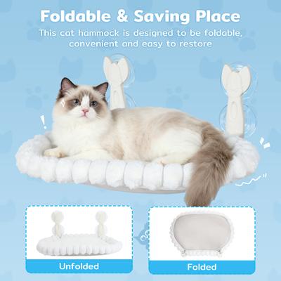 Show full view: Yafylly Hammock Soft & Comfortable Seat Bed Cat Window Perch with Washable Cover, White, Medium slide 4 of 9