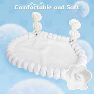 Yafylly Hammock Soft & Comfortable Seat Bed Cat Window Perch with Washable Cover, White, Medium