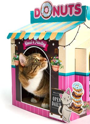 Show full view: HappyCat Donut Shop Cat House Scratcher Toy slide 3 of 5