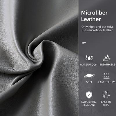 Show full view: BingoPaw Microfiber Leather Sofa Dog Bed, Grey, XX-Large slide 9 of 11