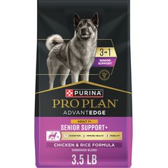 Purina Pro Plan AdvantEDGE Senior Support Plus Shredded Blend Chicken & Rice Formula Dry Dog Food, 3.5-lb bag