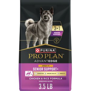 Purina Pro Plan AdvantEDGE Senior Support Plus Shredded Blend Chicken & Rice Formula Dry Dog Food, 3.5-lb bag