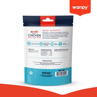 Show full view: Wanpy Prime All Natural Air-Dried Soft Chicken High Protein Jerky Strips Cat Treats, 2.82-oz bag slide 3 of 9