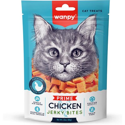 Wanpy Wanpy All Natural Air-Dried Chicken Jerky Bites High Protein Cat Treats, 2.82-oz bag