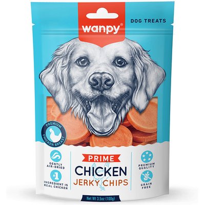 Wanpy Wanpy All Natural Air-Dried Chicken Jerky Chips Grain-Free Dehydrated Dog Treats, 3.5-oz bag