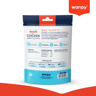 Show full view: Wanpy Prime All Natural Air-Dried Chicken Jerky Strips Grain-Free Soft & Chewy Dog Treats, 3.5-oz bag slide 3 of 9