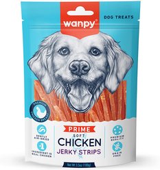 Wanpy Prime All Natural Air-Dried Chicken Jerky Strips Grain-Free Soft & Chewy Dog Treats, 3.5-oz bag