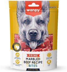Wanpy Prime All Natural Air-Dried Marbled Beef Recipe Bites High Protein Soft & Chewy Dog Treats, 3.5-oz bag