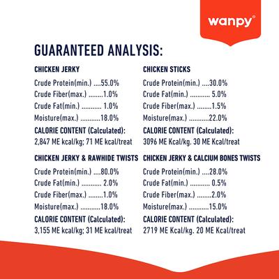 Show full view: Wanpy Prime All Natural Air-Dried Chicken Mix Up Rawhide Dog Treats, 5.3-oz bag slide 7 of 10
