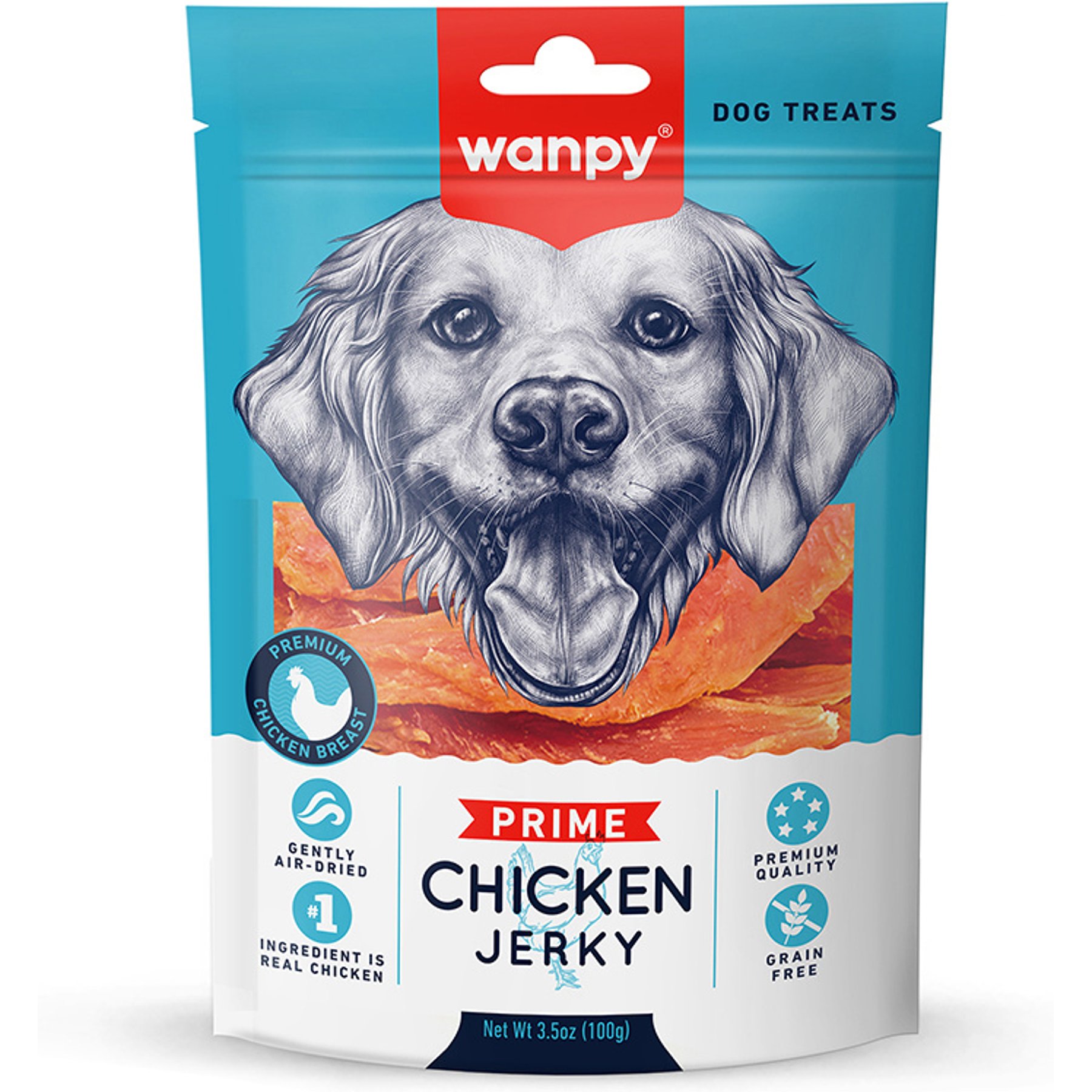 Wanpy All Natural Air-Dried High Protein Chicken Jerky Dog Treats, 3.5-oz bag