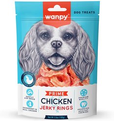 Wanpy Prime All Natural Air-Dried Chicken Jerky Rings High Protein Dehydrated Dog Treats, 3.5-oz bag