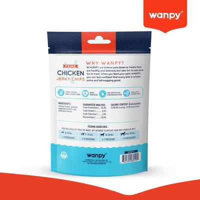 Show full view: Wanpy Prime All Natural Air-Dried Chicken Jerky Chips Grain-Free Dehydrated Dog Treats, 3.5-oz bag slide 3 of 9
