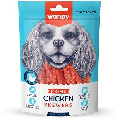 Wanpy Wanpy All Natural Air-Dried Chicken Skewers Rawhide Dog Treats, 3.5-oz bag