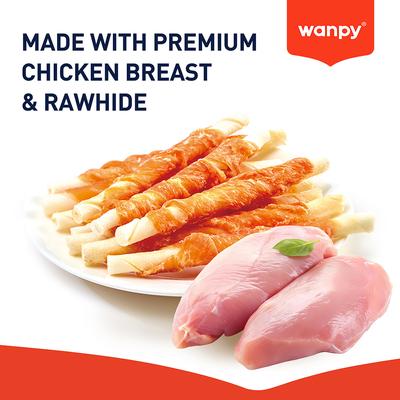 Show full view: Wanpy Prime All Natural Air-Dried Chicken Jerky & Rawhide Twists Dog Treats, 3.5-oz bag slide 4 of 9