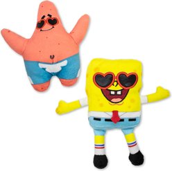 SpongeBob Spongebob & Patrick Valentines Day Plush Dog Toy, 2 count
