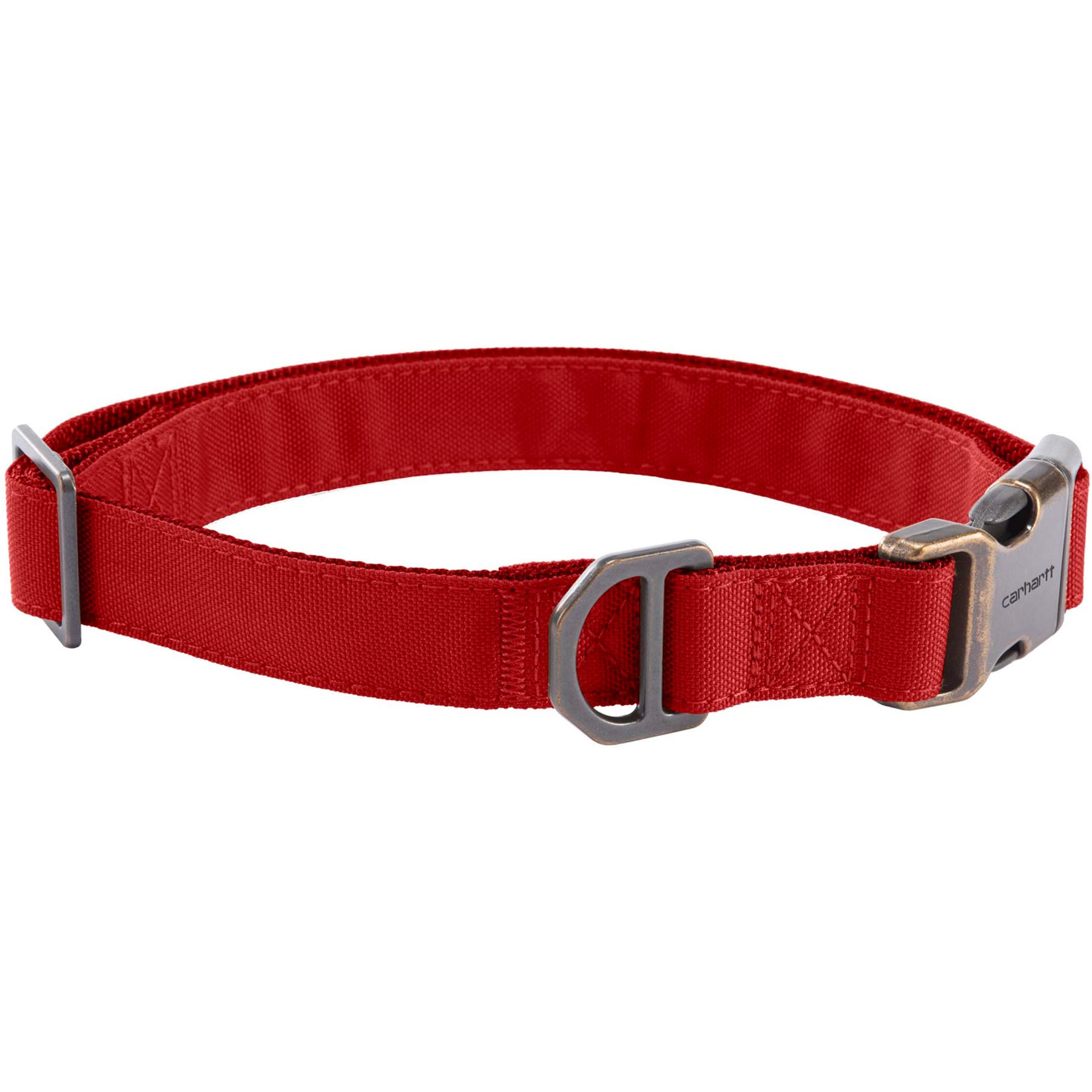Carhartt Field Fully Adjustable Durable 600-Denier Fabric Dog Collar with Reflective Wordmark, Industry Red, Medium