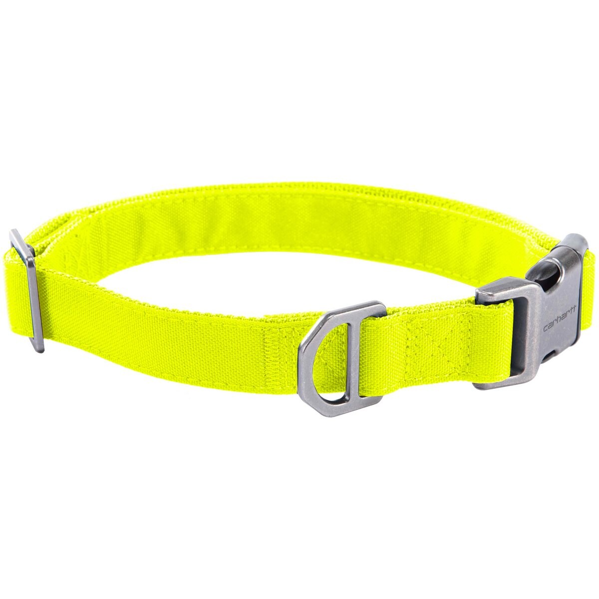 Carhartt Field Fully Adjustable Durable 600-Denier Fabric Dog Collar with Reflective Wordmark, Brite Lime, Large