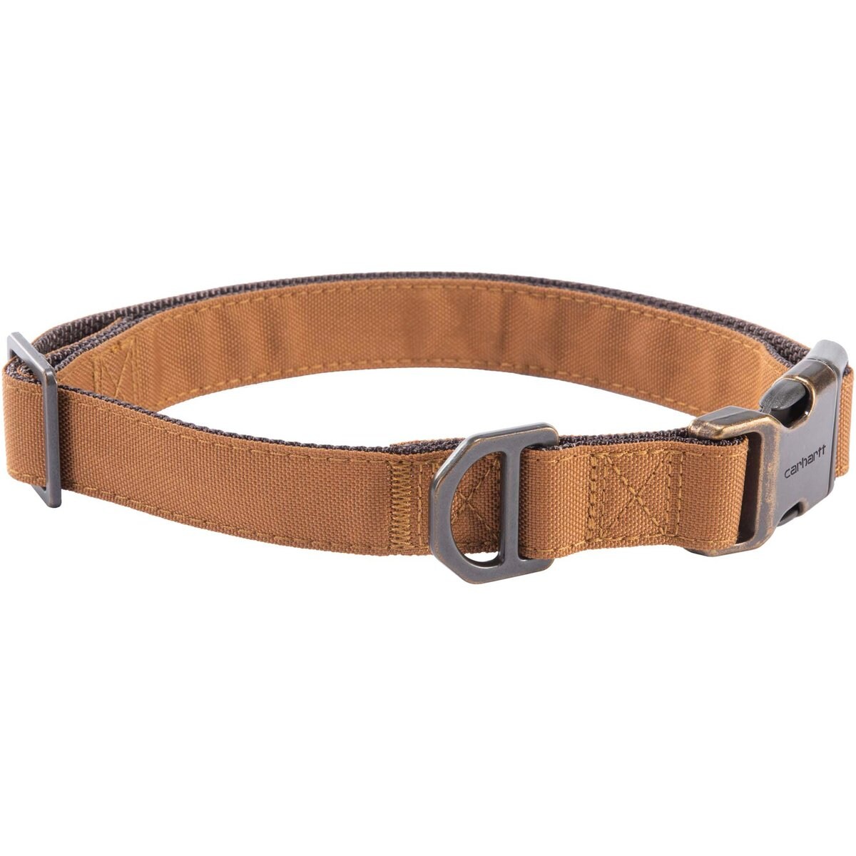 Carhartt Field Fully Adjustable Durable 600-Denier Fabric Dog Collar with Reflective Wordmark, Brown, Medium