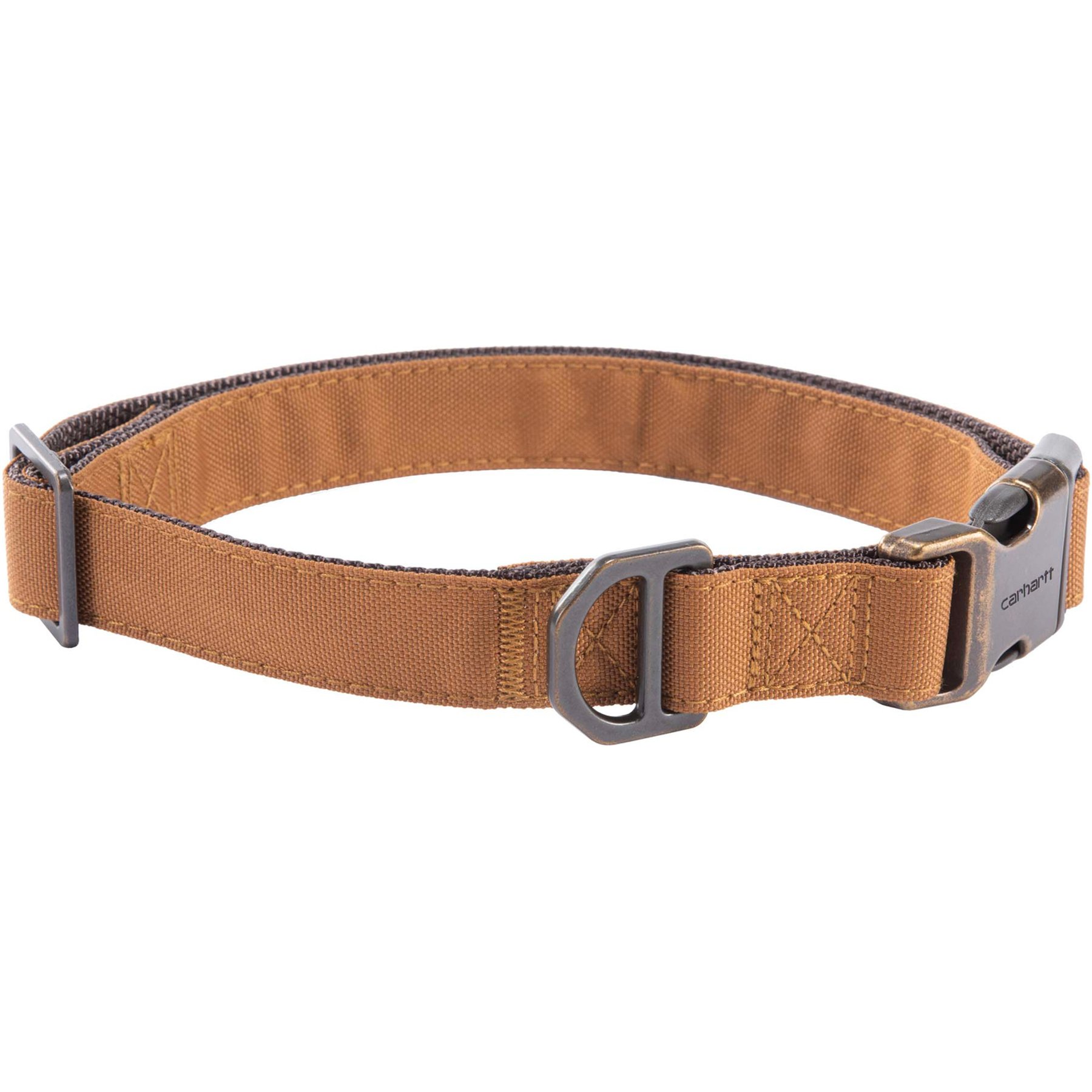 Carhartt Field Fully Adjustable Durable 600-Denier Fabric Dog Collar with Reflective Wordmark, Brown, Medium