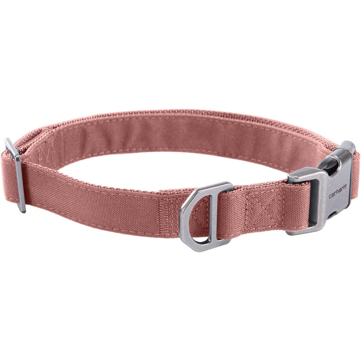 Carhartt Field Fully Adjustable Durable 600-Denier Fabric Dog Collar with Reflective Wordmark, Rose Tint, Large