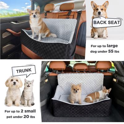 Show full view: Invenho Elevated Foam Airline-Approved Dog Car Booster Seat with Detachable Washable Cover, Grey, Large slide 7 of 7