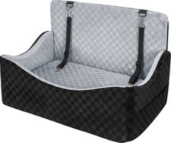 Invenho Elevated Foam Airline-Approved Dog Car Booster Seat with Detachable Washable Cover, Grey, Large