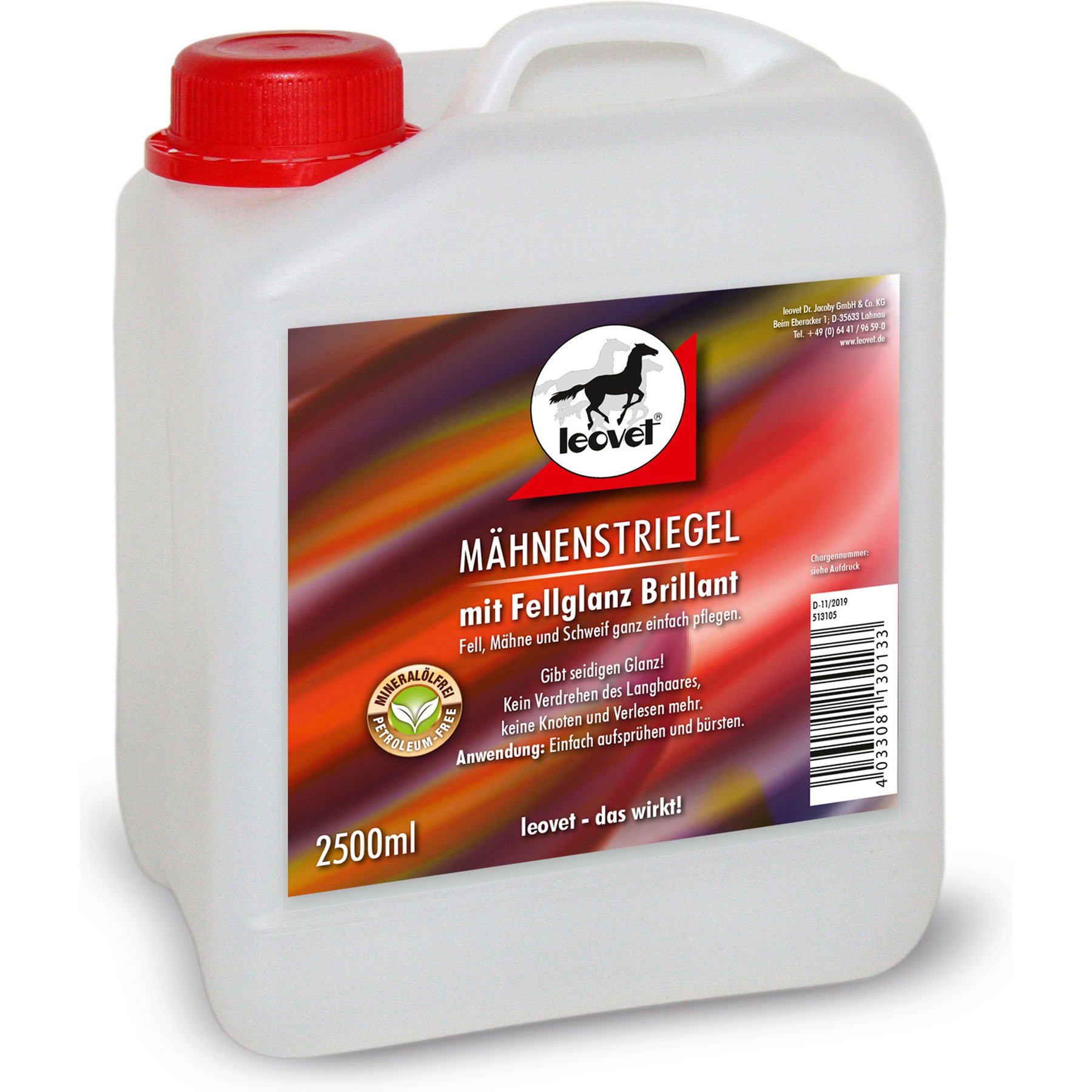 Leovet Coat Sheen Detangler Horse Refill, 2.5-L