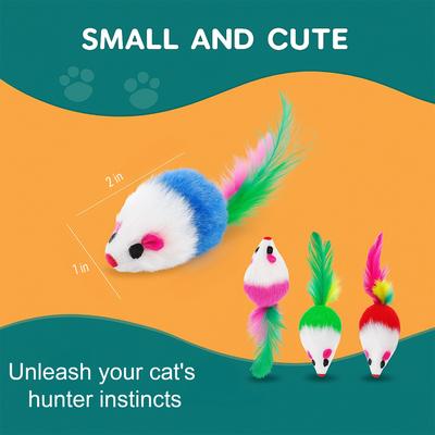 Show full view: Pet Fit For Life Mice Cat Wand Attachments Toy with Catnip, Multicolor, Medium, 12 count slide 4 of 6