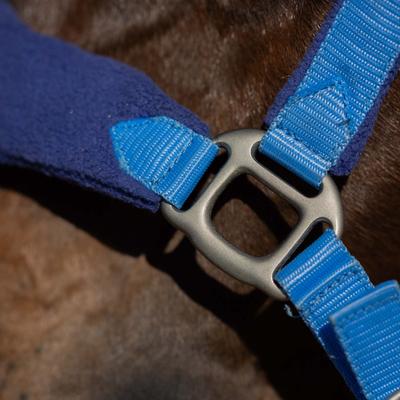 Show full view: Equinavia Saga Fleece Padded Breakaway Horse Halter, Clear Sky/Skipper Blue, Warmblood slide 3 of 4