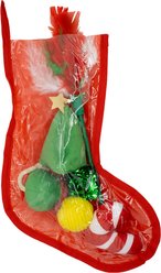 CELEBRATIONS Stocking Cat Toy Set, Red, 6 count