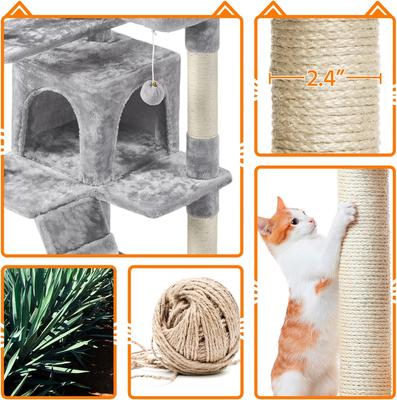 Show full view: Yaheetech Cat Scratching Tree, 61.5-in, Light Gray slide 5 of 8