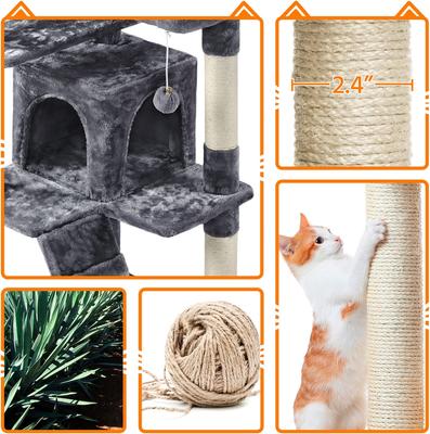 Show full view: Yaheetech Cat Scratching Tree, 61.5-in, Dark Gray slide 5 of 8