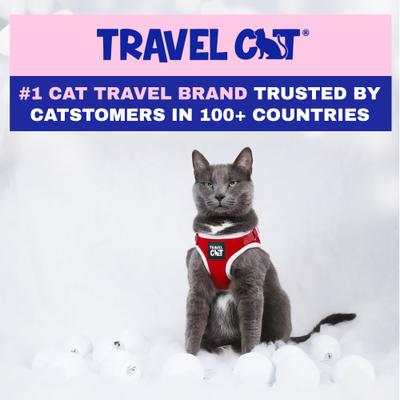 Show full view: Travel Cat The True Adventurer Limited Edition Reflective Cat & Kitten Harness & Leash, Red/White, Medium slide 5 of 10