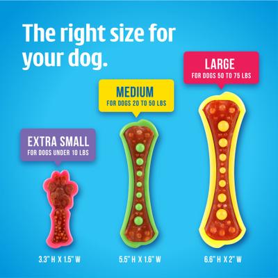 Show full view: Hartz Chew 'n Clean Dental Duo Dog Treat & Chew Toy, Color Varies, 3 count, Large slide 4 of 11