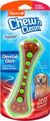 Hartz Chew 'n Clean Dental Duo Dog Treat & Chew Toy, Large, 1 count