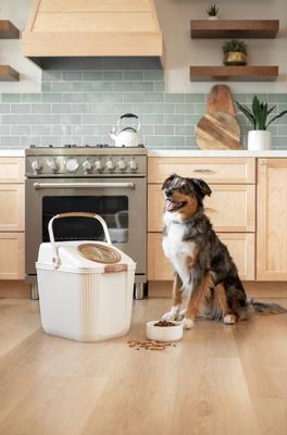 Show full view: Harry Barker Plastic Dog Food Storage, White & Tan, 80-cups slide 5 of 7